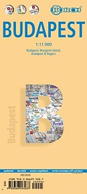 LAMINATED BUDAPEST CITY STREETS MAP BY BORCH (ENGLISH By Borch Gmbh. *BRAND NEW*
