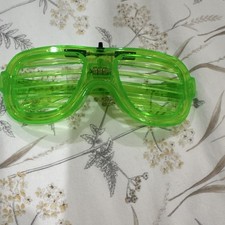 Green LED Light Up Shutter Costume Glasses, Adult Unisex One Size, 1980s