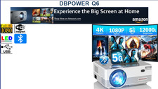 DBPOWER Q6 Mini LCD Video Projector WiFI - iOS / Android Screen Mirroring
