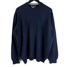 Vintage Barbour Pullover Herren XXL Navy 100% Wolle Made In Scotland Rundhals Sweater