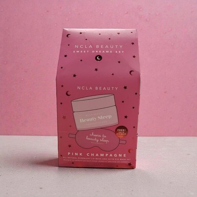 NCLA Beauty Sweet Dreams Set Pink Champagne Lip Mask & Eye Mask 0.5 Oz NIB
