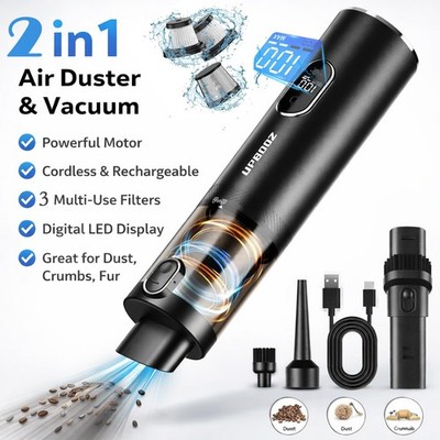 Cordless Handheld Vacuum Cleaner for Car & Home 2-in-1 LED Pet Hair Vacuum 14KPA
