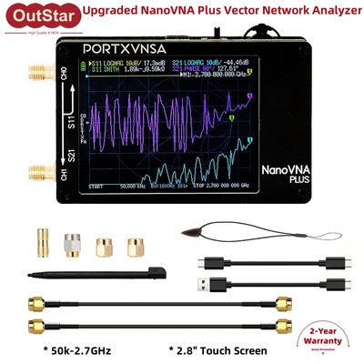 NanoVNA Plus 50kHz-2.7G Vector Network Analyzer 2.8-in Touch Screen VNA Upgraded