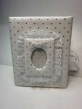 White and Gold Polka Dot Photo Album -Holds 100 4x6 Photos - Handmade