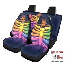 Colorful Skeleton Car Seat Covers For Cars - Rainbow Skull - Lgbt Lesbian