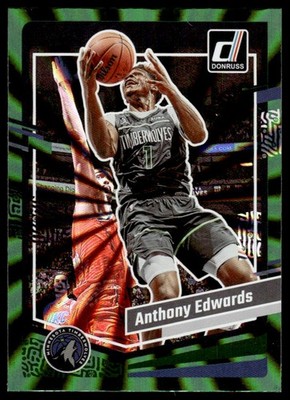2023-24 Donruss Holo Green Laser #137 Anthony Edwards Card