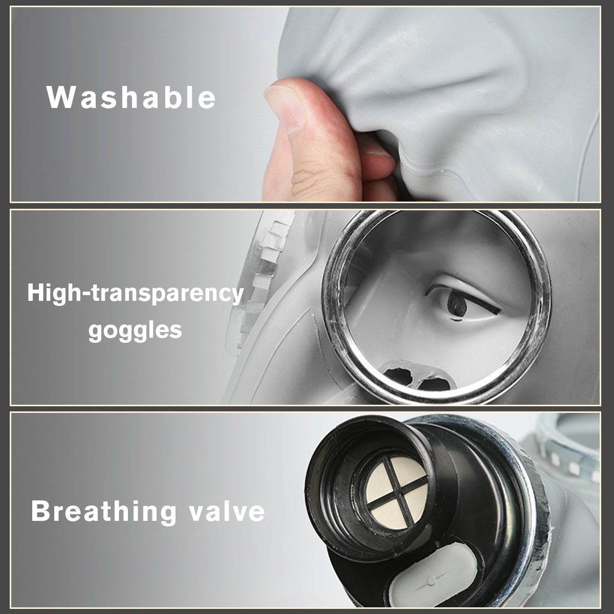 Soviet Era Gas mask GP-5 Full Face mask Grey rubber NEW Size Universal