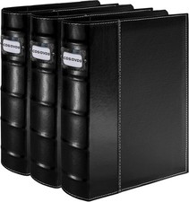 PU Leather CD/DVD Storage Binder W/ Zipper 3 Pack Holds 168 Discs 84 Booklet