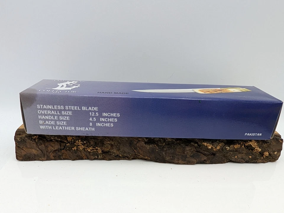 Faca dobrável exclusiva para colecionador de ossos com bainha de couro lâmina de 8" | 12,5" no geral - Imagem 3 de 4