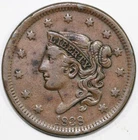 Photo of a 1838-P Large Cent from an eBay listing that sold on Jul 22, 2026