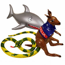 Australia Day Inflatables Party Pack Shark Kangaroo Snake Inflatable Decorations