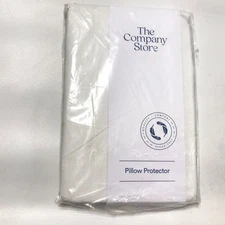 The Company Store Pillow Protector 100% Cotton White Queen 20 x 30” New READ 