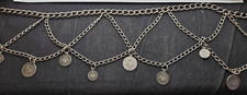 Pewter Coin chain belt, adjustable belly dance festival style belt
