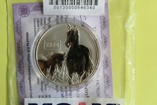 2014 TOKELAU FIVE DOLLARS SILVER PROOF COIN HORSE