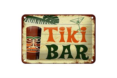 Blechschild Spruch 18x12 cm TIKI Bar Cocktail Metall Deko Schild