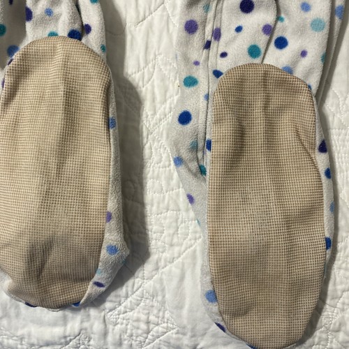 Lands' End Kids Footed Fleece Sleeper Pajama, 8, Polka Dots - Picture 5 of 5