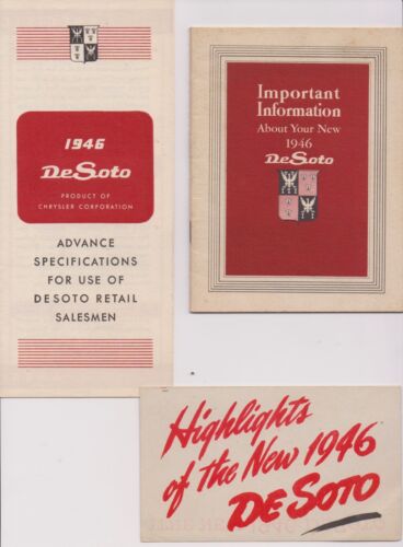 1946 DESOTO Custom DeLuxe Original two-color fold out sales brochures 4pieces - Picture 2 of 3
