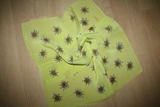  Seidentuch Trachtentuch Gelbgrün Nickituch  100% Seide ca. 49 x 48 cm Neu! OVP