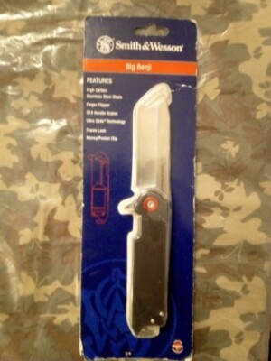 Smith & Wesson Big Benji Ball Bearing Pivot Tanto Pocket Knife G10 8Cr13MoV New