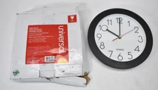 Universal Office Products Wall Clock 9-3/4" Dia Rounded Black 10421 Analog