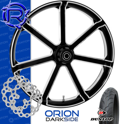 Rotation Orion Darkside Custom Motorcycle Wheel Package Harley Touring 21''