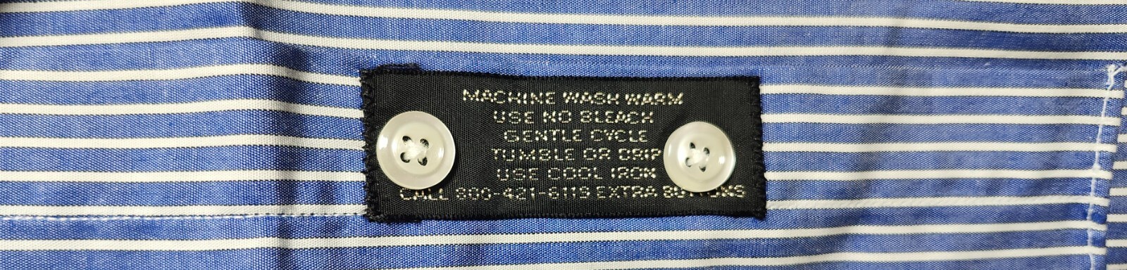 Ferrell Reed Men's Dress Shirt Blue Striped Size 15.5 35 Made in USA All Cotton