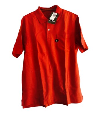 L.L. Bean Shirt Men's Size Medium Regular Polo Short Sleeve Orange