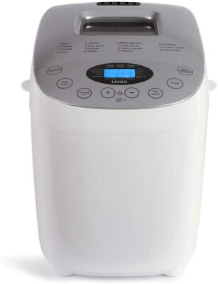 LIVOO DOP205W Brotbackofen Brotbäcker Brotbackautomat mit 850W und 15 Programme