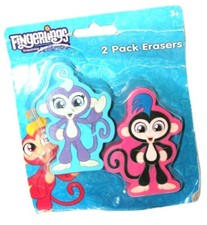 Fingerlings Friendship  Your Fingertips Monkey 2-Pk Blue  Pink Erasers
