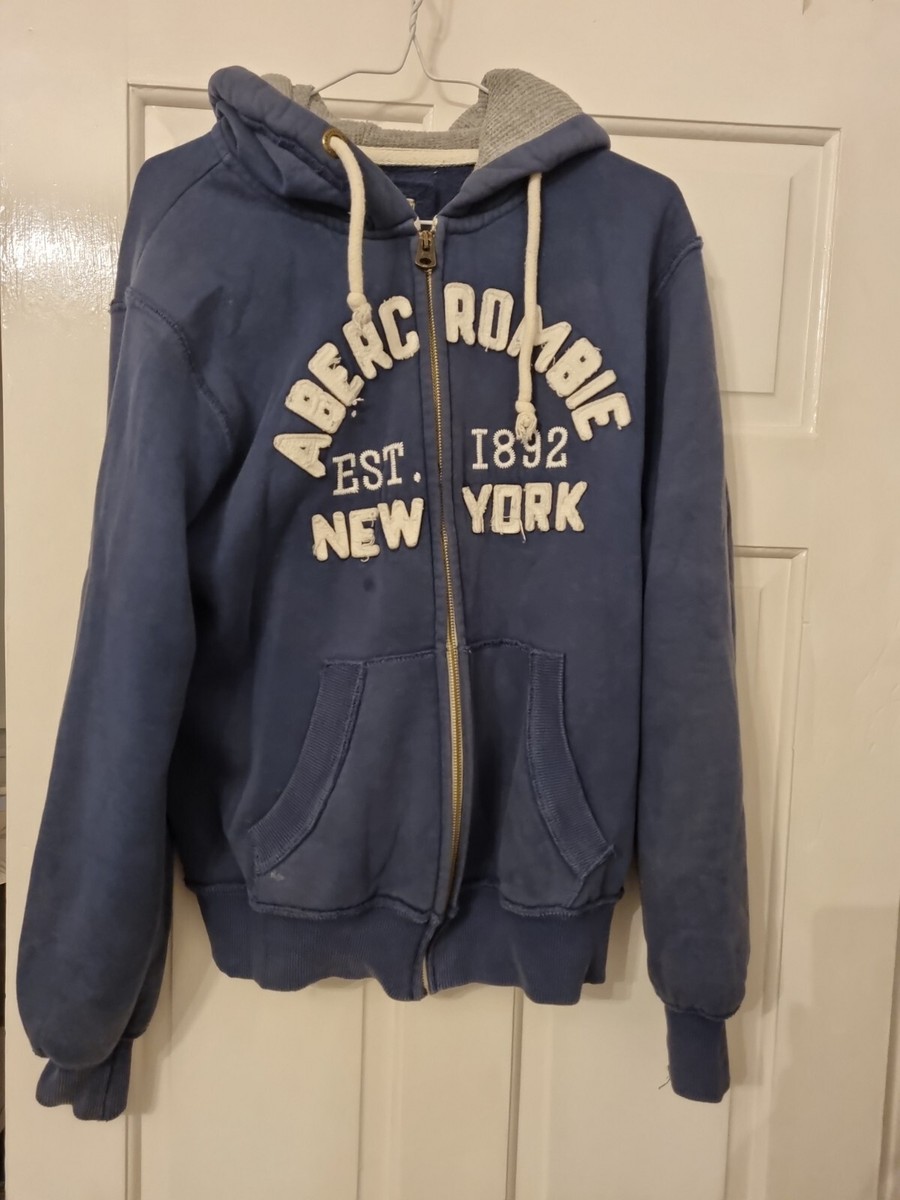 Abercrombie And Fitch Fur Jacket Fur Felpa Pelo Abercrombie Abercrombie And  Fitch Zipped Hoodie, Navy, Size Small, image size:900x1200