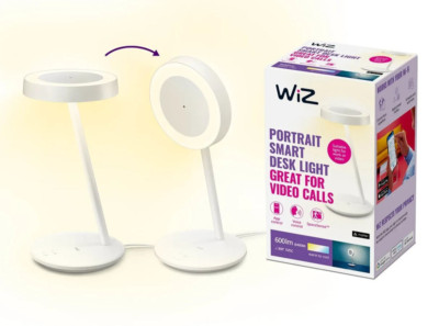 WiZ Portrait Smart Schreibtischlampe WiFi LED Ringlicht für Videoanrufe abstimmbar weiß