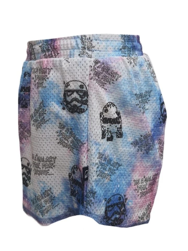 TEREZ Girl's Multicolor Star Wars Galaxy Shorts #333018342 NWT - Image 2 of 2