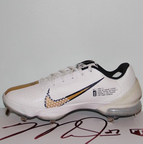 Nike Zoom Trout 7 Pro Metal Baseball Cleats Mens 7 CQ7224-106 White Gold Black - Picture 3 of 6