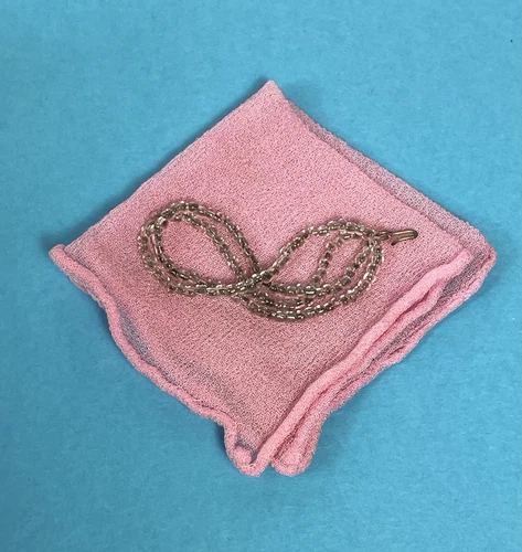 Vintage Barbie Solo in the Spotlight Crystal Bead Choker Necklace + Pink Scarf