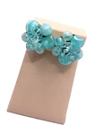 Blue Bead Cluster Clip-On Vintage Costume Jewelry Earrings