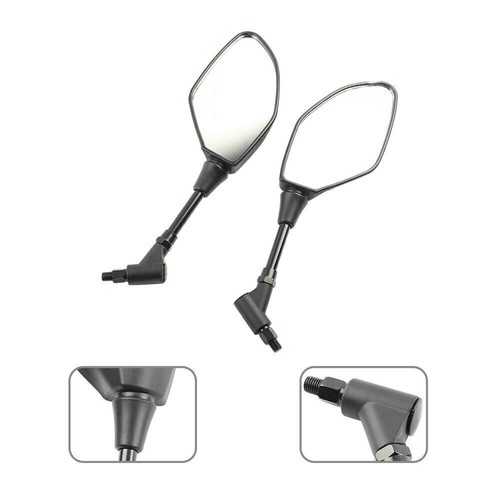 1pair Motorcycle Rearview Mirror Fits For FZ07 MT-07 2014-2017 2015 2016 Black - Picture 8 of 12