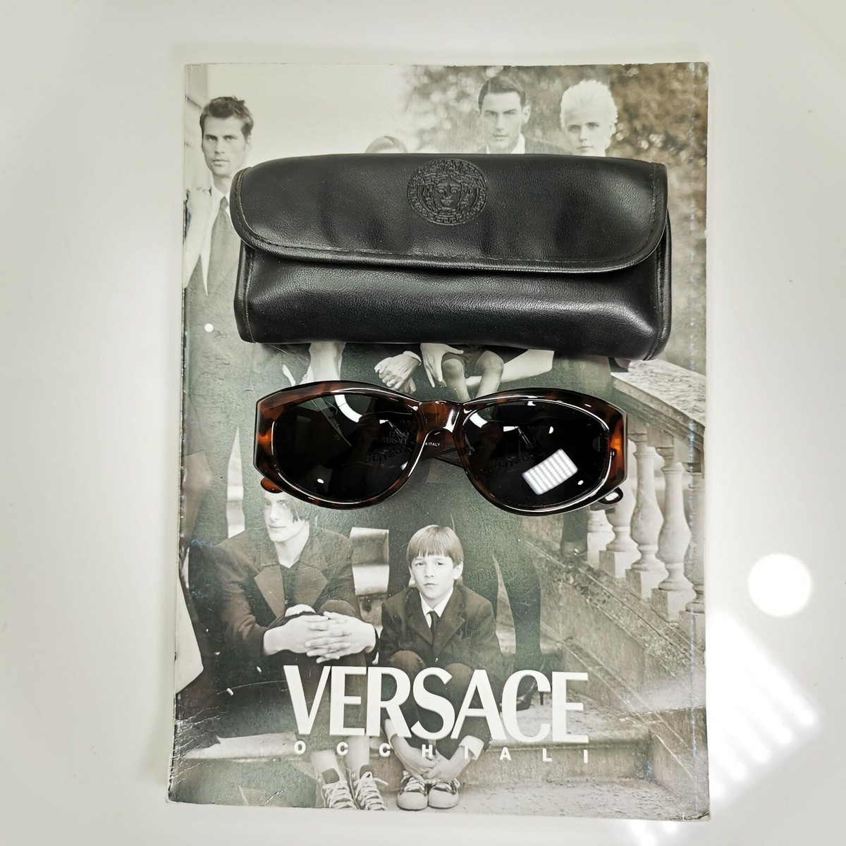 VERSACE ヴェルサーチ サングラス 424 ビギー biggie 90's Gianni Versace Sunglasses 1996 Vintage Brown Gold Medusa 424