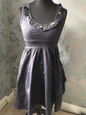 Joe Browns Womens Evening Sleeveless Dress Dark Blue With Glitter Size 6