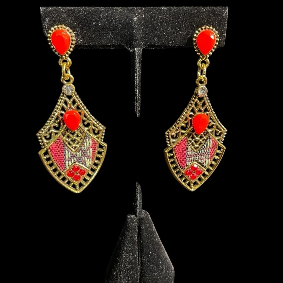 Богемский племенной ожерелье/серьги комплект цветной заявление этнический шик фестиваль - Изображение 3 из 4