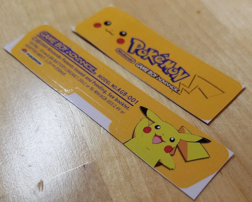 Nintendo Game Boy Advance AGB-001 Pokemon Pikachu Consola Etiqueta BAR Code Lote - Imagen 2 de 4
