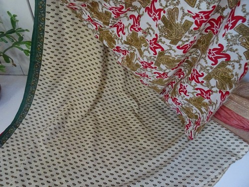 White Long Indian Wrap Around Skirt Reversible Hippy Boho Maxi 20/53 - Picture 7 of 12