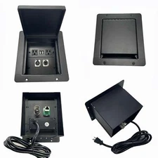 PROCRAFT MINI GAP LID FEED-THRU RECESSED Stage Pocket/Floor Box w/ 1) WIRED AC 1