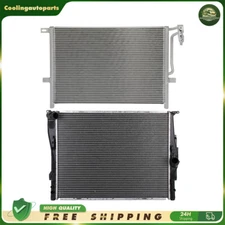 Aluminium Radiator & AC Condenser Cooling Kit For 2006 BMW 325i 325xi 330i 330xi