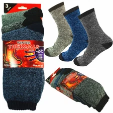 3 Pairs Winter Mens Thermal Heavy Duty Heated Super Warm Socks Boots Size 10-13