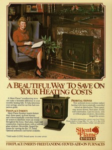 1982 Silent Flame Wood Burning Stove Long Brand Fireplace Vintage