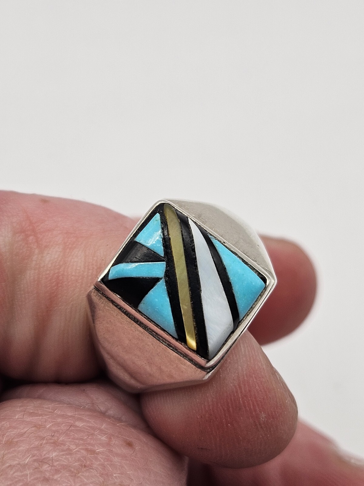 Native American Zuni Mens Turquoise Ring eBay