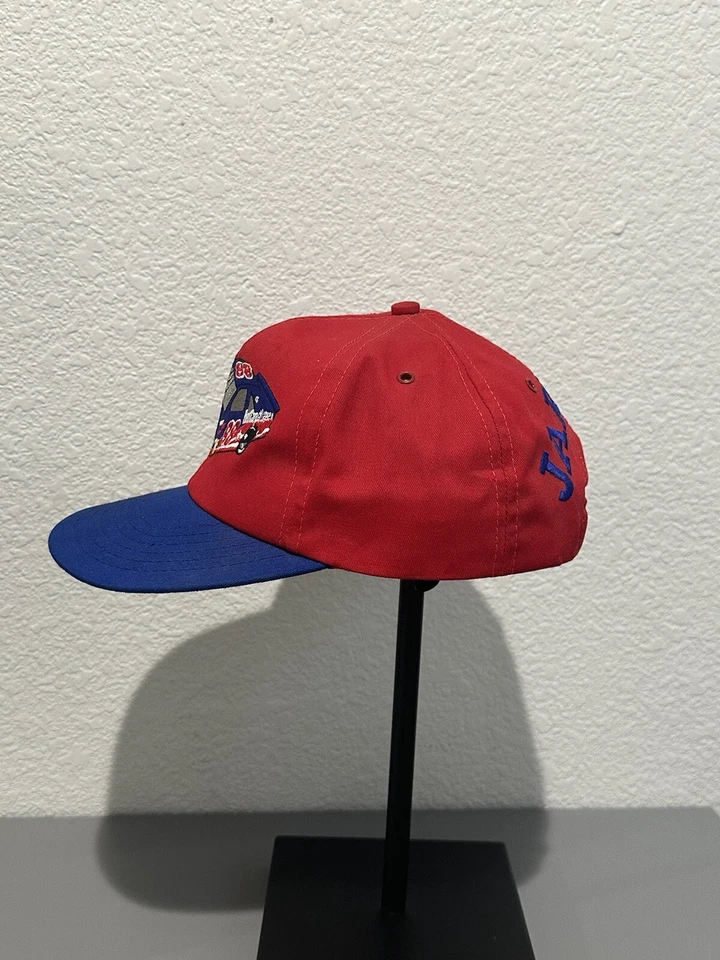 DE COLECCIÓN Dale Jarrett NASCAR Sombrero Snapback Adulto Rojo Azul Bordado Para Hombres Años 90 Foto 3 de 4