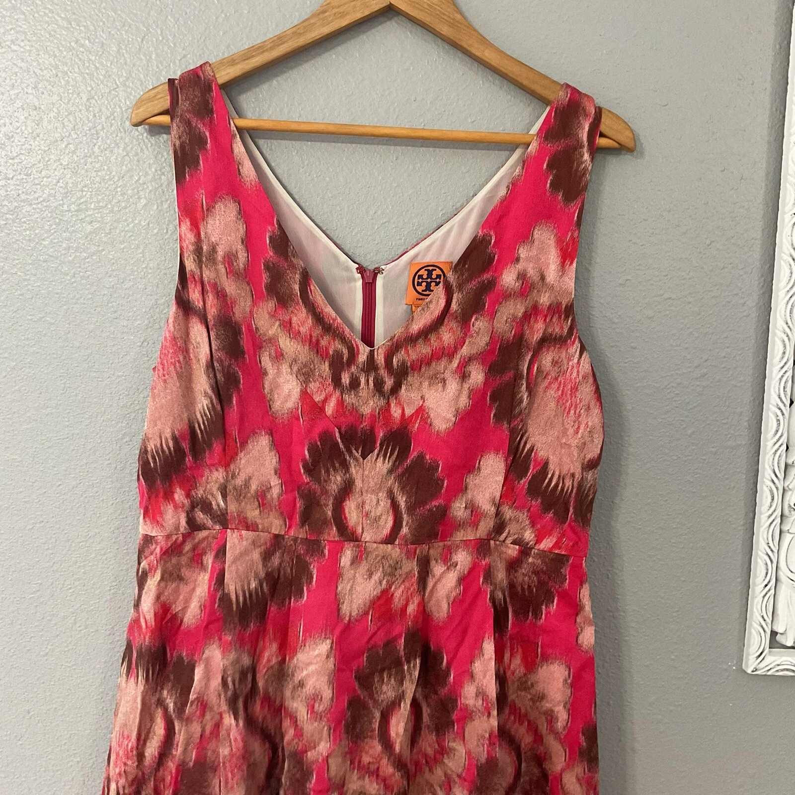 Abito Tory Burch misto seta anguria luau taglia 12