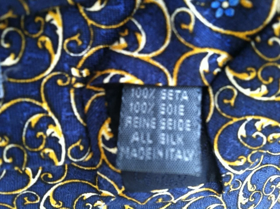 Corbata vintage con motivo floral BALLY 100 % seda italiana de lujo original Foto 4 de 4