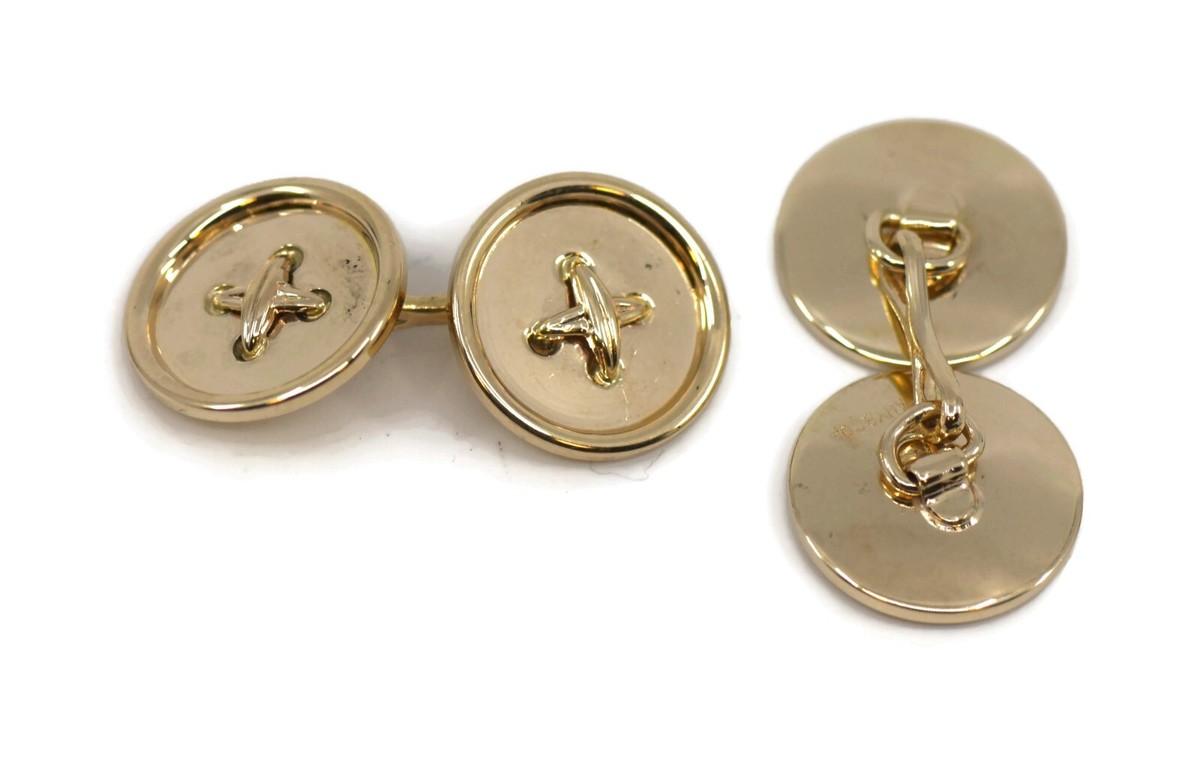 Tiffany & Co Button 14K Yellow Gold Cufflinks | eBay